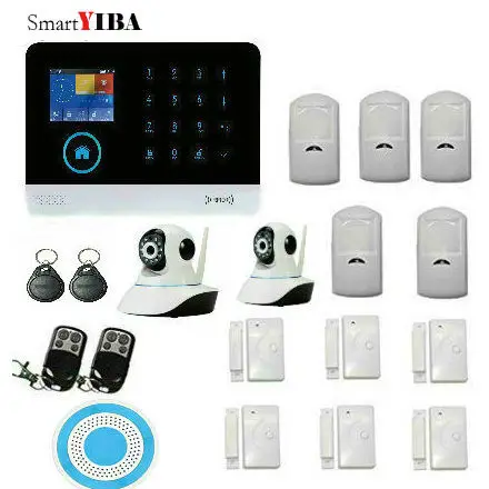 

SmartYIBA WiFi Alarm System Home GSM GPRS Burglar Alarm With 433MHz Wireless Door Window Open Detector Surveillance Camera Kits