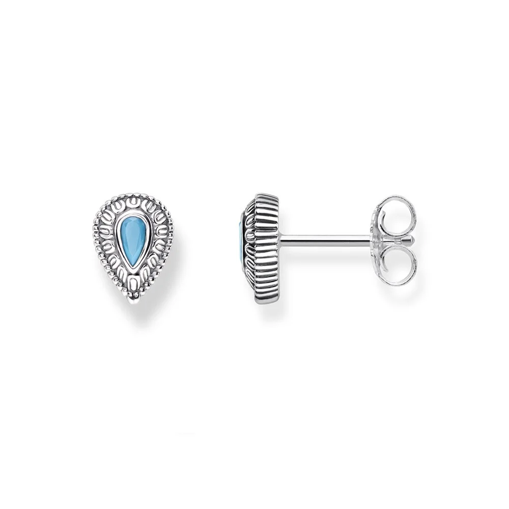 

Blue Tear Ear Studs Earrings 2019 New Fashion Thomas Style Water Tear Earring 925 Sterling Silver Jewelry Ts Earings for Women