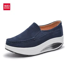 WeiDeng Для женщин Туфли на плоской платформе встряхнуть обувь Лоферы WedgeThink дно Дышащие отдыха модная обувь резиновая tenis feminino Повседневное