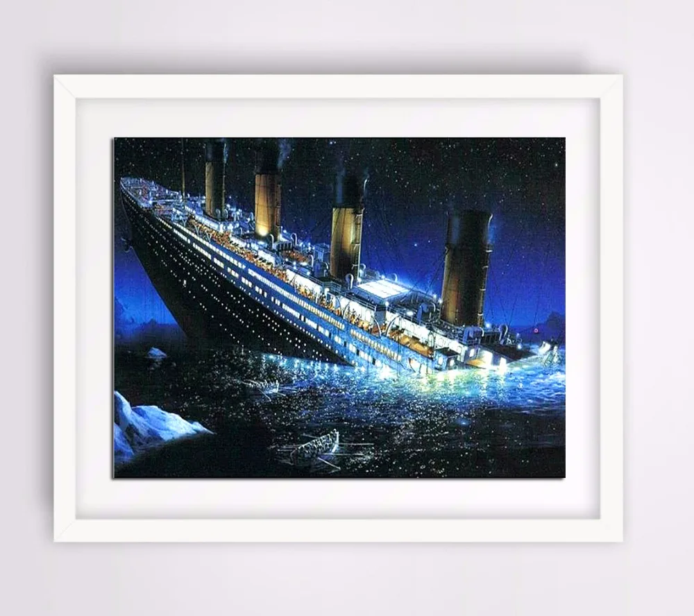 New 5D DIY Diamond Painting "Titanic" Embroidery Full round Diamond Cross Stitch Rhinestone