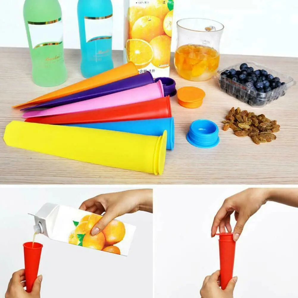 

6pcs Creative DIY Silicone Handheld Popsicle Mold Ice Cream Ice Mold Silicone Mold Tray Drop Shipping
