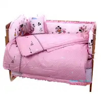 Disney 120x60 เซนติเมตร Berco การ์ตูนเด็กทารก 5 ชิ้นชุดเครื่องนอนผ้าม่าน Berco กันชนเด็กชุด organizer กันชนแผ่นหมอน