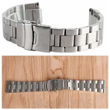 1 шт. серебряный браслет из нержавеющей стали для наручных часов, сменный ювелирный браслет, аксессуары 20 мм/22 мм/24 мм