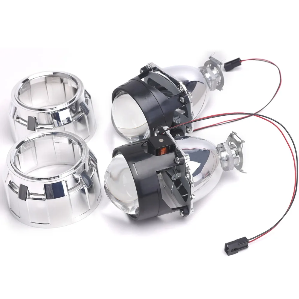 2pc bi xenon lens with Shroud 2.5inch projector lens for H4 H7 Bixenon
