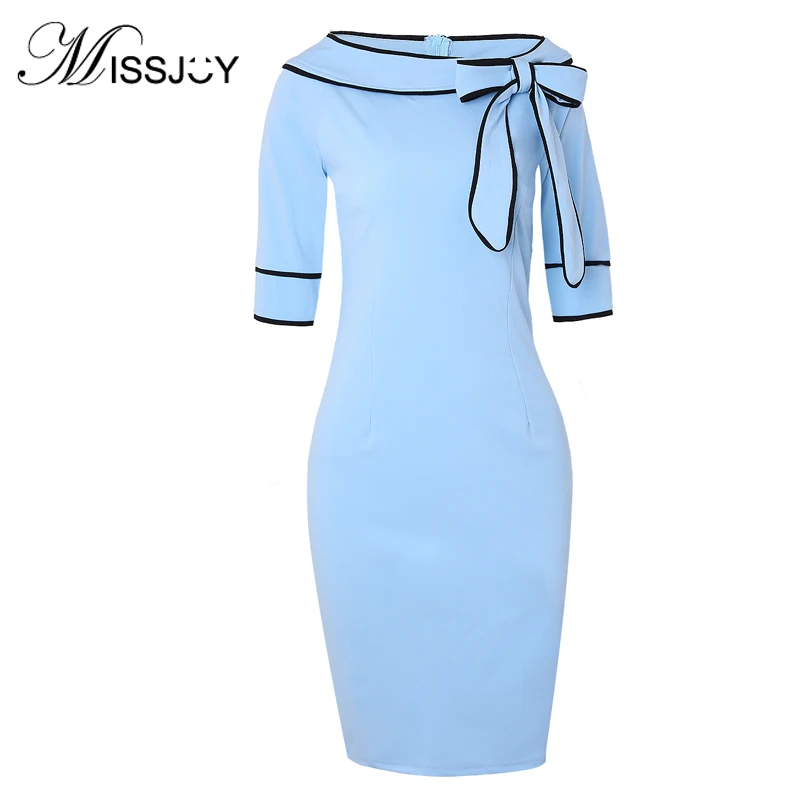 MISSJOY деловая модельная одежда осень 2020 для женщин с коротким рукавом платье в