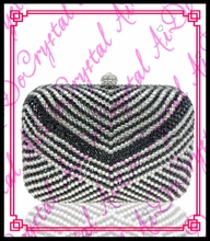 aidocrystal heißer verkauf klassischem Schwarz und Weiß streifen kristall partei Abend kupplung handtaschen