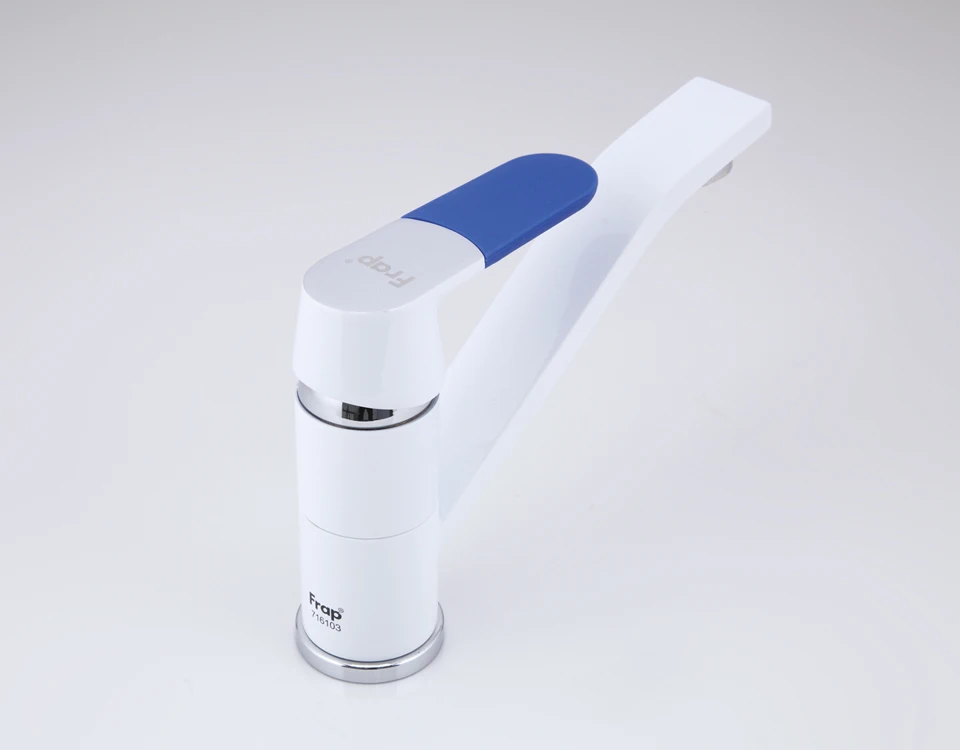 Frap Kitchen Faucet Mixer Cold and Hot Water Sink Tap Multi Color Single Hole 360 Rotating Multi Color Handle Cover ChoicesF4534