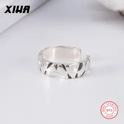 XIHA 925 пробы серебряные кольца для женщин Нерегулярные геометрические серебряное кольцо Открыть Регулируемый корейский модные украшения