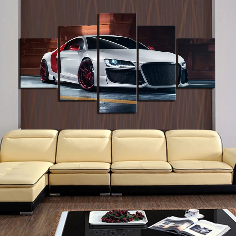 

5 Piece HD Pictures Luxury Car Poster Paintings Sports Car Sporty Car Pictures Canvas Paintings for Home Decor Wall Art