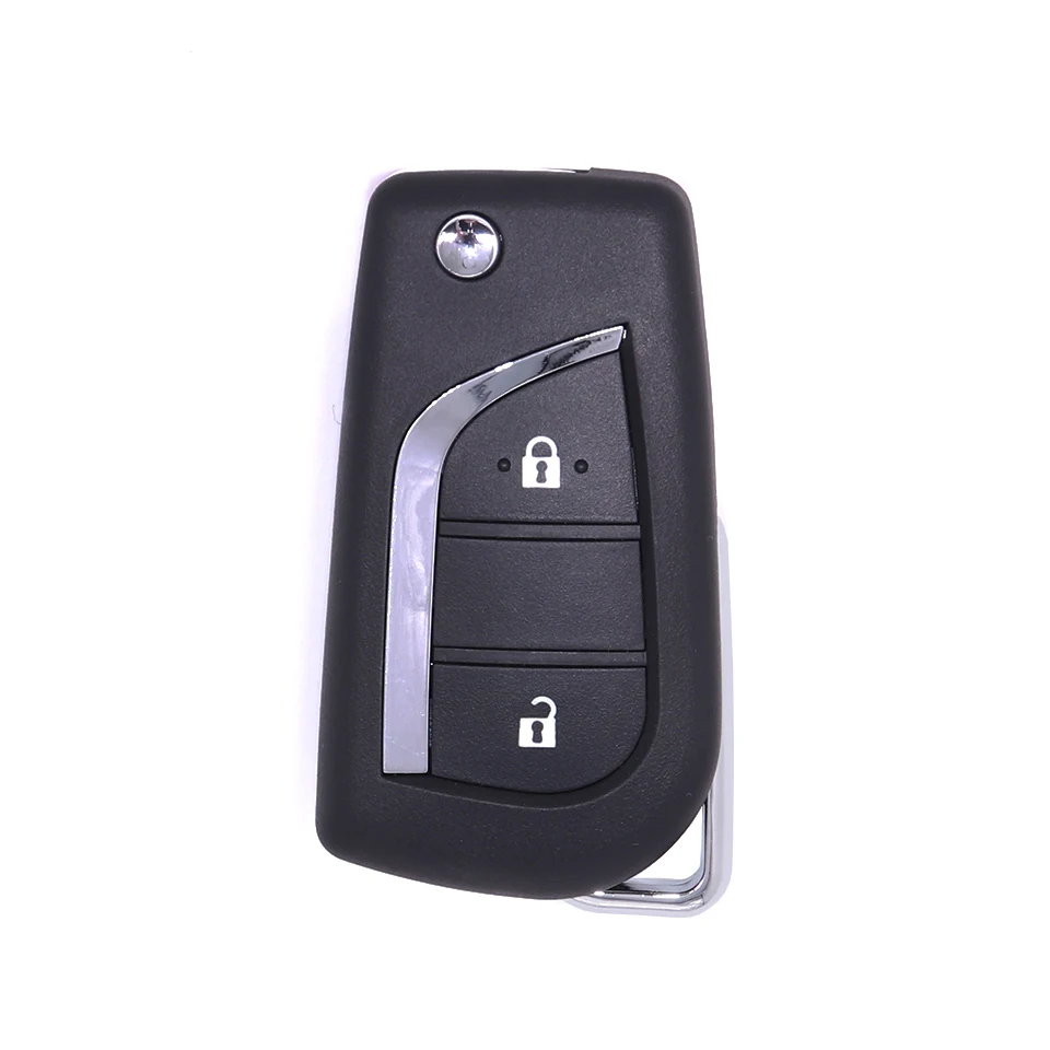

Toy48 Blade 2 Buttons Folding Car Blank Key Remote Fob Case For Toyota Corolla EX New VIOS Replacement Flip Car Key Shell Cover