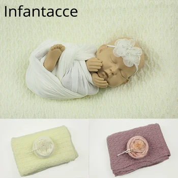 

newborn photography props backdrops blanket+wrap+headband set, baby photo props wraps blankets hair accessories hairband cocoon