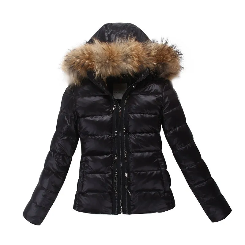 Winter jacket women short Classical style real fur down coat Double