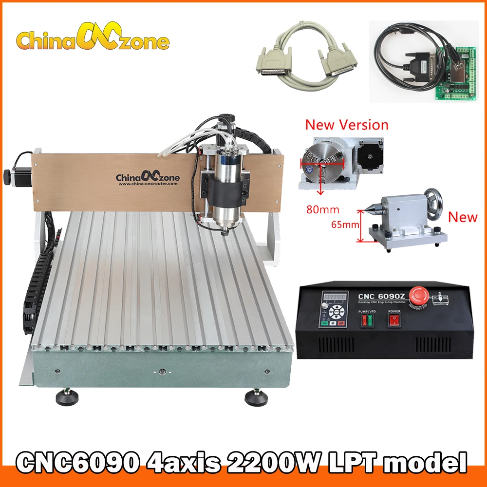 

Factory sale CNC 6090 3/4axis 2200w Engraving Machine LPT Port Water Cooling Carving Machine Ball Screw Cutting Machine
