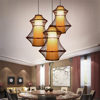 

Chana Wooden Led Pendant Light Lighting Loft Home Interior Decoration Bamboo Wood Pendant Lamp Luminaire Hanging Lamp Industrial