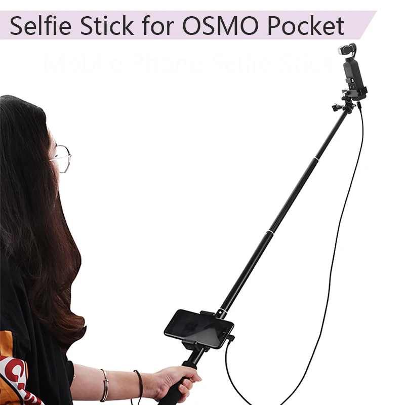 

Outdoor Extension Pole Selfie Stick for DJI OSMO Pocket Phone Clip Module Handheld Gimbal Cable for Type-c IOS Android Phone