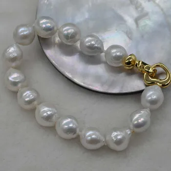 

Gorgeous 10-12mm white furrow kasumi pearl bracelet