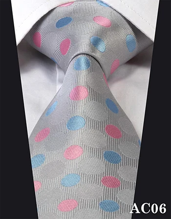 Жаккардовый классический мужской галстук в горошек из шелка цвета