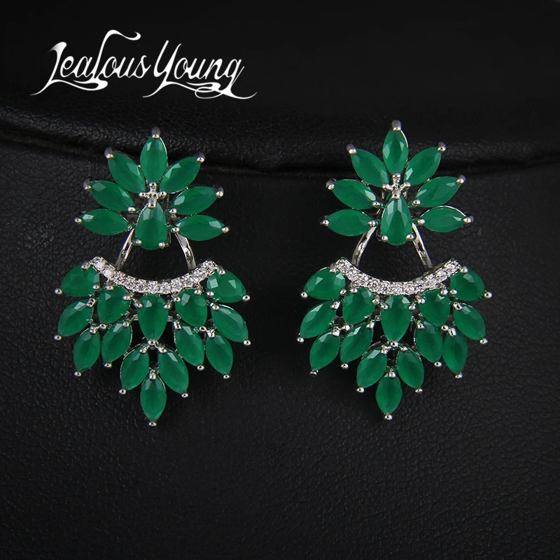 

Exquisite Green Marquise Cubic Zirconia Stud Earrings For Women Luxury Vintange Wedding Earings Fashion Jewelry Brincos AE388