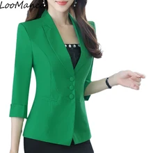 Повседневное дамы пиджаки для женщин куртки Лето г. Малый Тонкий Формальные корейский небольшой костюм куртка для работы Леди пальт