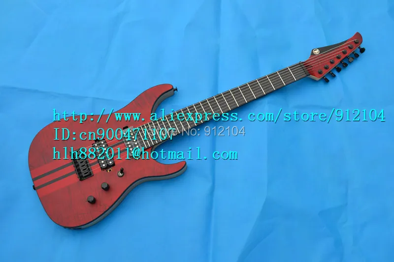 

free shipping new 7-strings electric guitar with the whole body in red F-1438