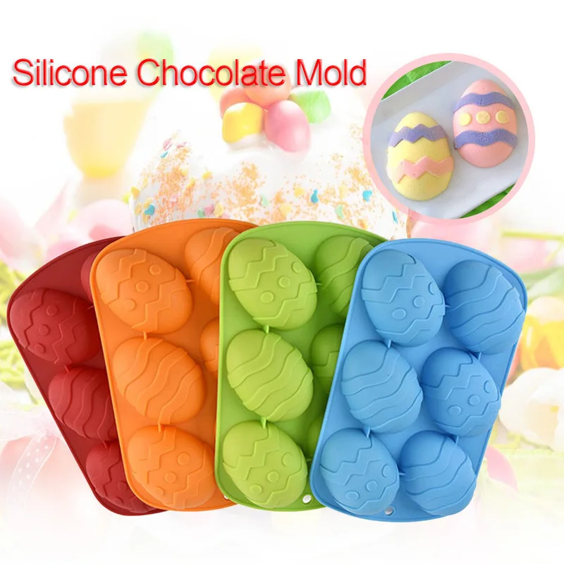 

6-cavity Creative Egg Shape Pastry Mold Silicone Cake Decorating Tool DIY Pastry Maker Multi-purpose Chocolate Mold(RandomColor)