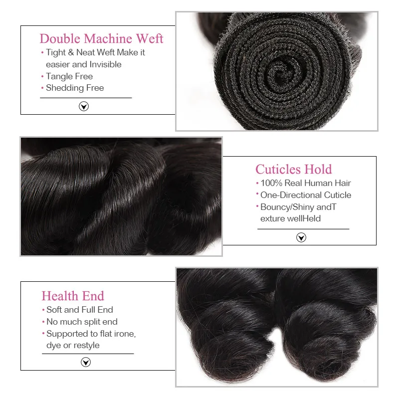 Brazilian Loose Wave Bundles With Closure Remy Hair 3 Bundles With Lace Closure Lolly Hair Human Hair Weave With Closure 4 Pics Brazilian Loose Wave Bundles With Closure Remy Hair 3 Bundles With Lace Closure Lolly Hair Human Hair Weave With Closure 4 Pics