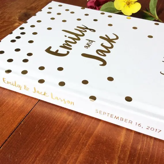 customize-Polka-Dot-Gold-Foil-Unique-Wedding-Guest-Books-guestbook-Alternative-Wedding-scrap-book-with-Name (1)