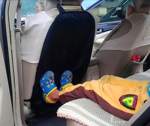Профессиональная Горячая Распродажа, детская Автомобильная защитная накладка на заднюю часть сиденья для детей, грязеочиститель черного и синего цвета, высокое качество