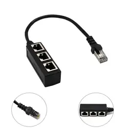 2018 горячая Распродажа RJ45 1 до 3 Ethernet LAN Сетевой кабель сплиттер 3 контактный удлинитель для головок в комплект поставки входит адаптер цены