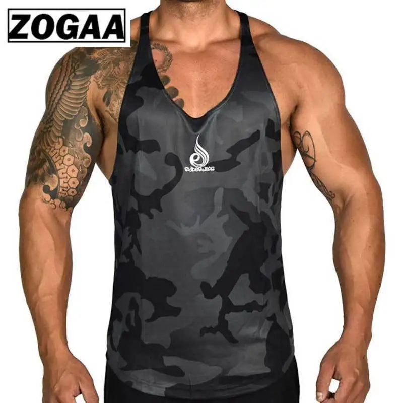 

Men fashion Vest men's camouflage leisure vest fitness training fast-drying breathable T-shirt summer Gym Bodybuilding men Vest