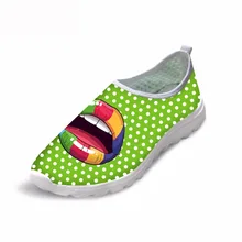 Шумный конструкции 3D красочный принт для Для женщин Летняя обувь из сетчатого материала без шнуровки на легкий дышащий материал повседневная обувь для продукт