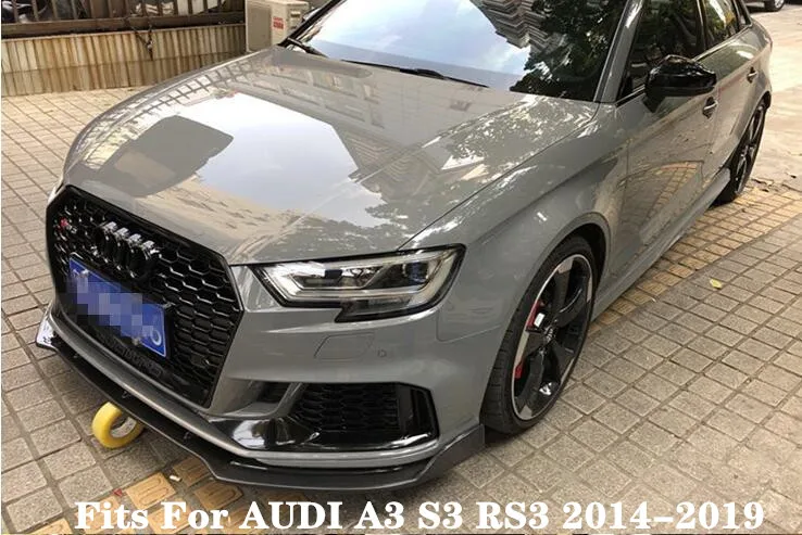 

High Quality Carbon Fiber Car Bumper Front Lip Spoiler Fits For AUDI A3 S3 RS3 2014 2015 2016 / 2017 2018 2019 BY EMS