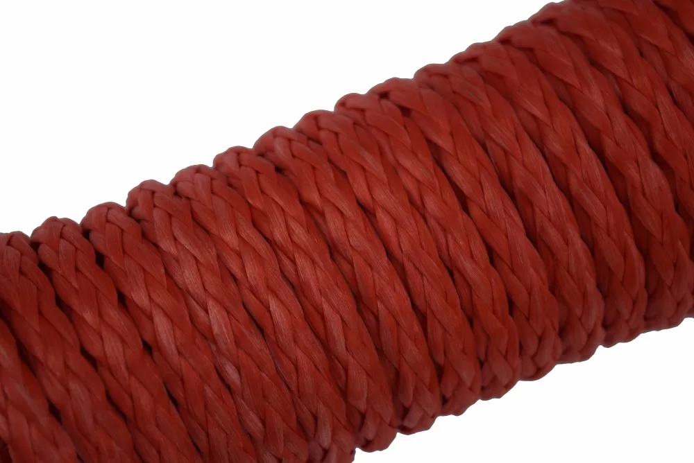 6 ملليمتر * 30 متر الأخضر المتشابكة الاصطناعية حبل رفع ، ونش خط 4 ويلر ونش ، amsteel حبل ل الطرق الوعرة