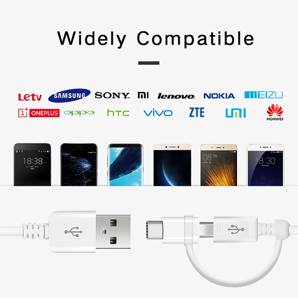 Samsung 2in1 кабель Micro Тип usb C Тип-C S10 S9 S8 плюс Note10 Note9 Note8 Note5 Note4 C9 C7 C5 Pro S7 S6 край S4 Note2 J7 A9