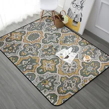 Alfombra rectangular Vintage europea para sala de estar dormitorio alfombra de suelo Floral alfombra suave mesa de café esteras de juego para niños