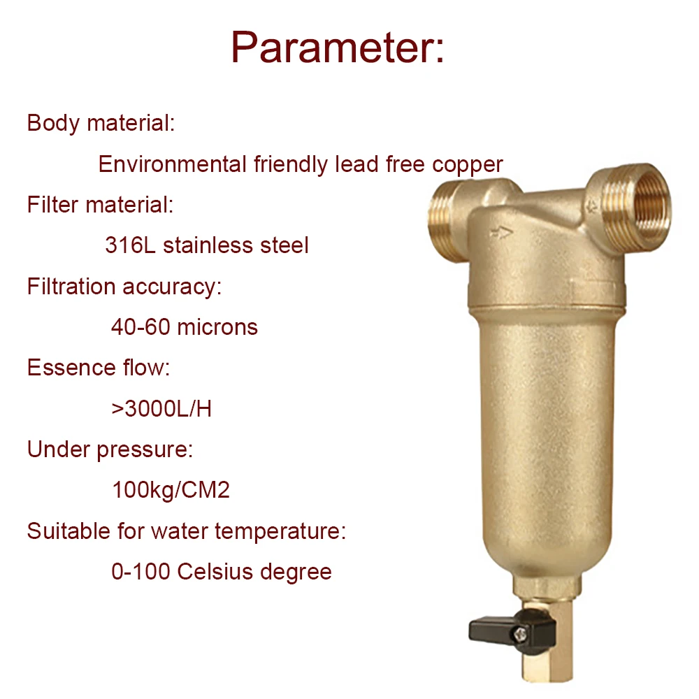 " дюймовый интерфейс полностью медное устройство для очистки портов фильтр бытовой фильтр для воды Трубы Центральный очиститель воды очистка от накипи