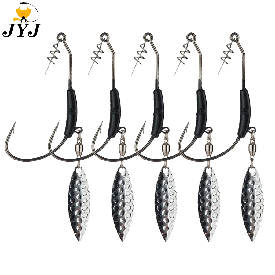 Hook Mountain Nyweighted Offset Crank Hooks With Sequins For Texas Rigs -  High Carbon Steel