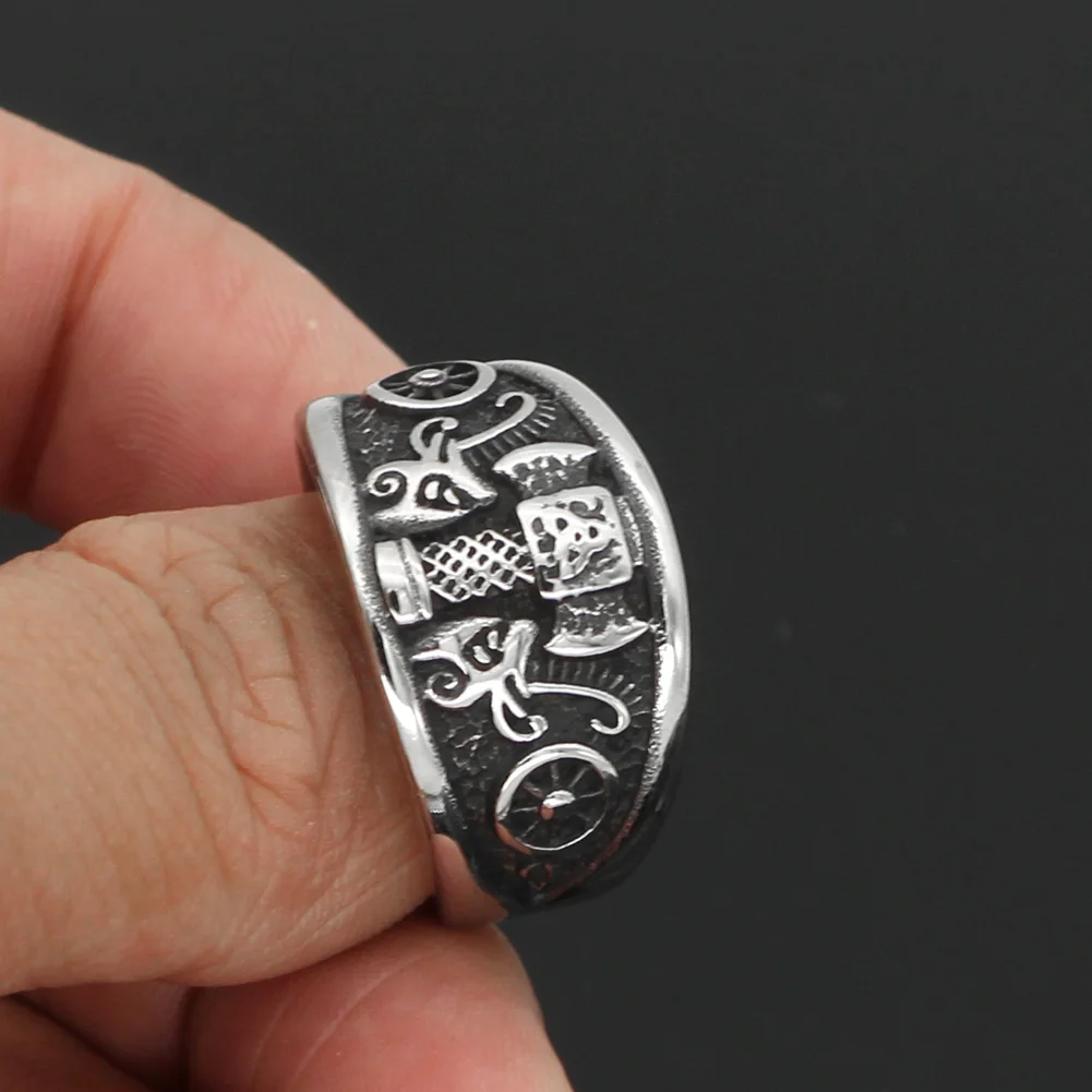 Мужской норвежский викинг из нержавеющей стали thor hammer MJOLNIR с козой кольцо амулет