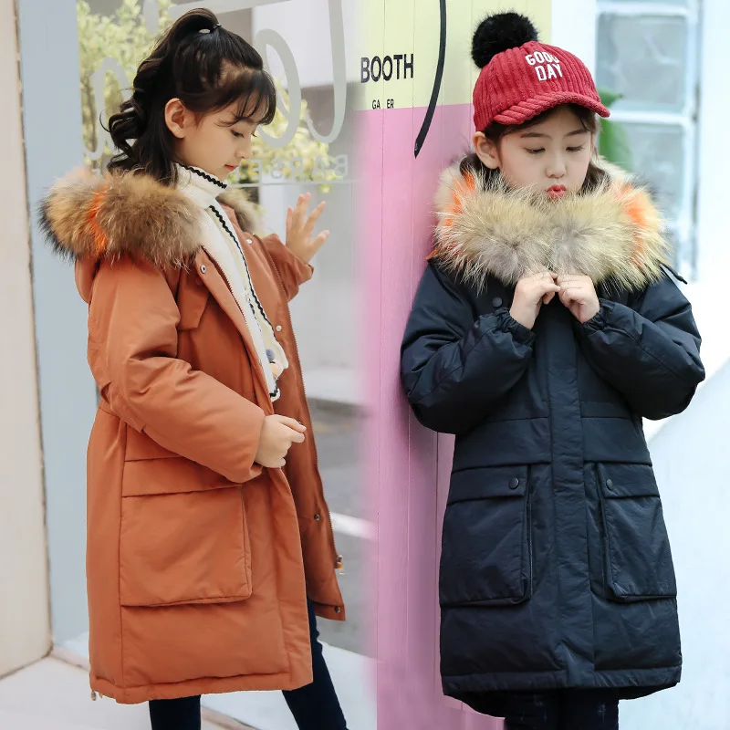 2018 New Winter Girl Duck Down Jacket Thick Hooded Long Children Coat Outerwear Overcoat Clothes Parka Real Raccoon Fur Clothing 2018 New Winter Girl Duck Down Jacket Thick Hooded Long Children Coat Outerwear Overcoat Clothes Parka Real Raccoon Fur Clothing