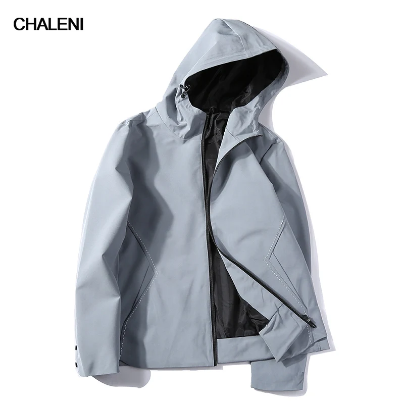Spring Autumn New Jacket Men Fashion High Quality Japan Style Windbreaker Slim Solid Color Hooded XY-ZK612 | Мужская одежда