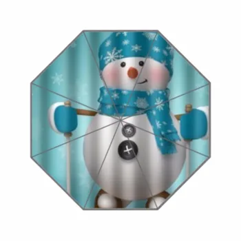 

Skating Snowman Custom Umbrella Waterproof Sun Rain 100% Fabric Aluminium High-Quality Foldable Umbrella