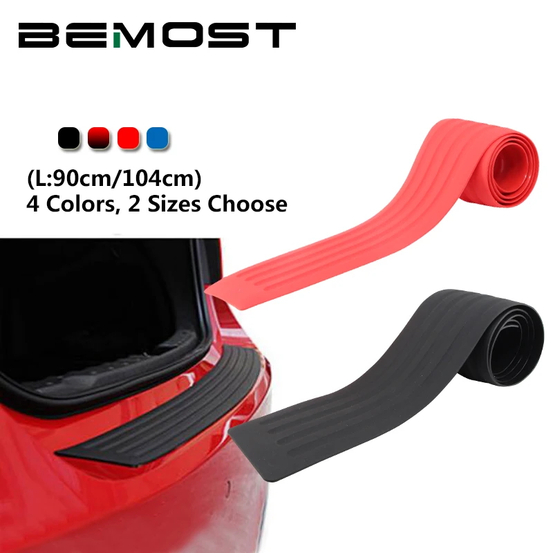 BEMOST Car Rear Guard Trunk Bumper Trim Protect Rubber Strip Stickers