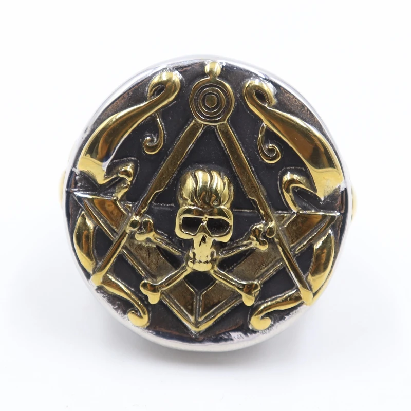 silver & gold masonic rings (6)