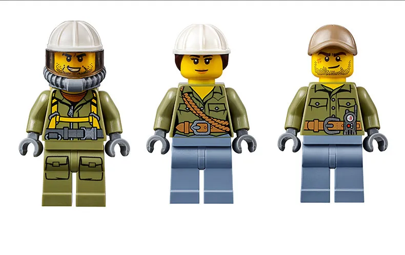 Модель Строительные блоки совместимы с LEGO City 60123 02004 вертолет вулканических