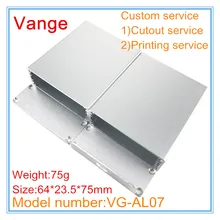 1 шт./лот алюминиевый профиль литой 6063-T5 маленький алюминиевый корпус 64*23,5*75 мм две панели доступны для устройство Wi-Fi проекта