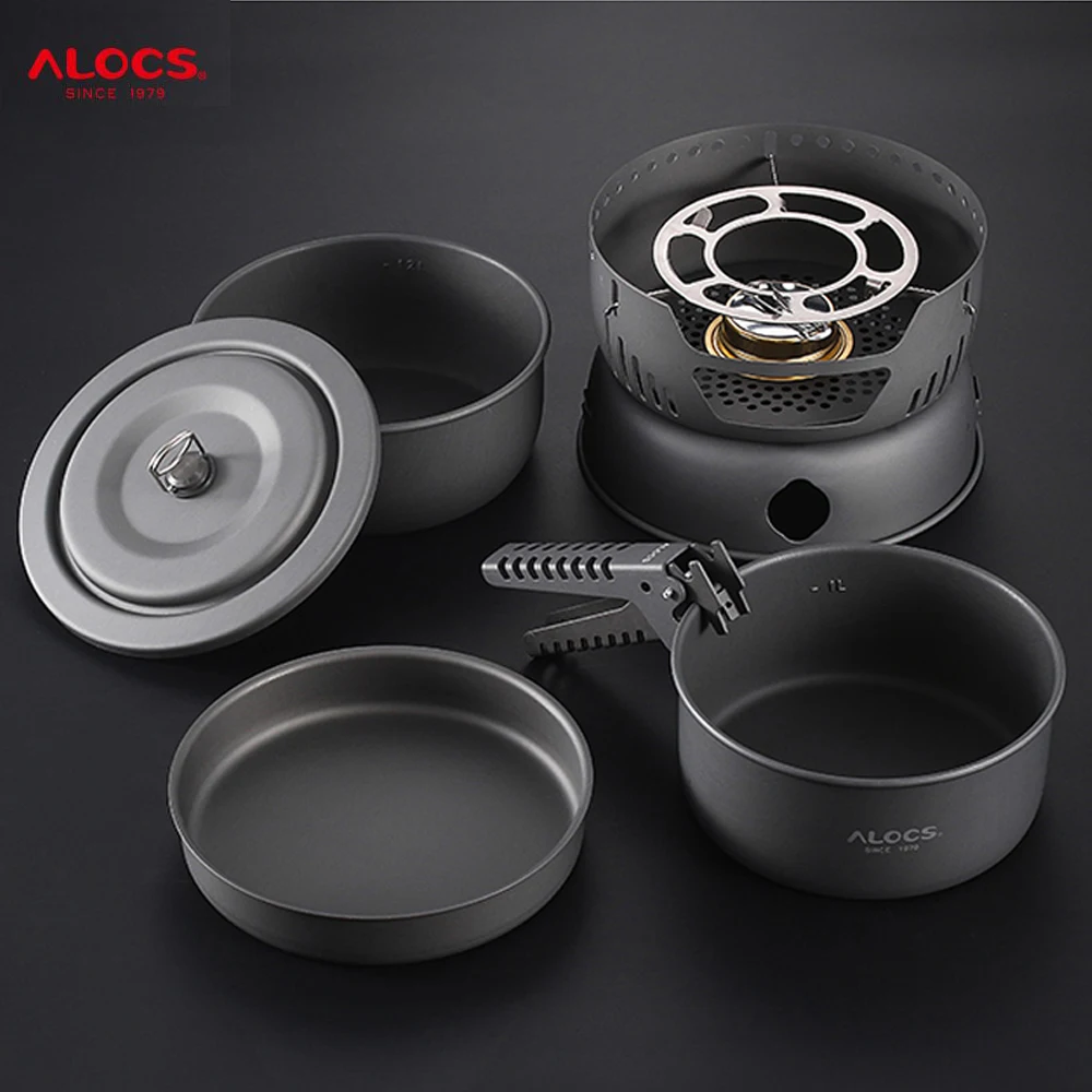 2-4 persona olla Cookware que acampa al aire libre ollas establece CW-C05