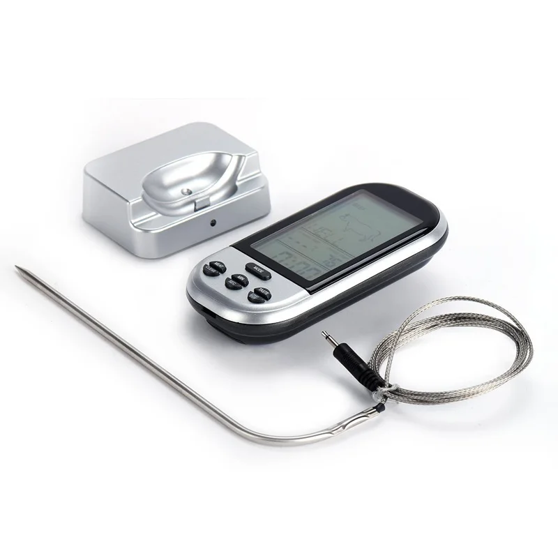 Kitchen Lcd Wireless Meat Thermometer Digital Electronic Remote Kitchen Lcd Wireless Meat Thermometer Digital Electronic Remote Temperature Meter For Bbq Grill Microwave Oven Food Cooking In Gauges From Home