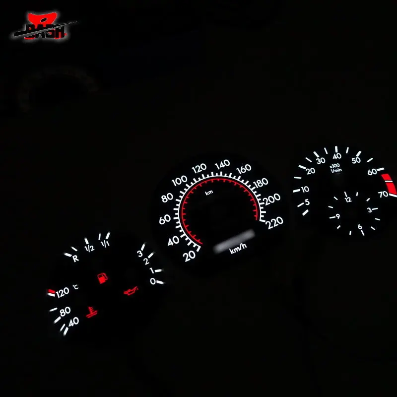 DASH 220 KM для W124 W126 EL светящийся датчик черная панель белого освещения (1318637K +