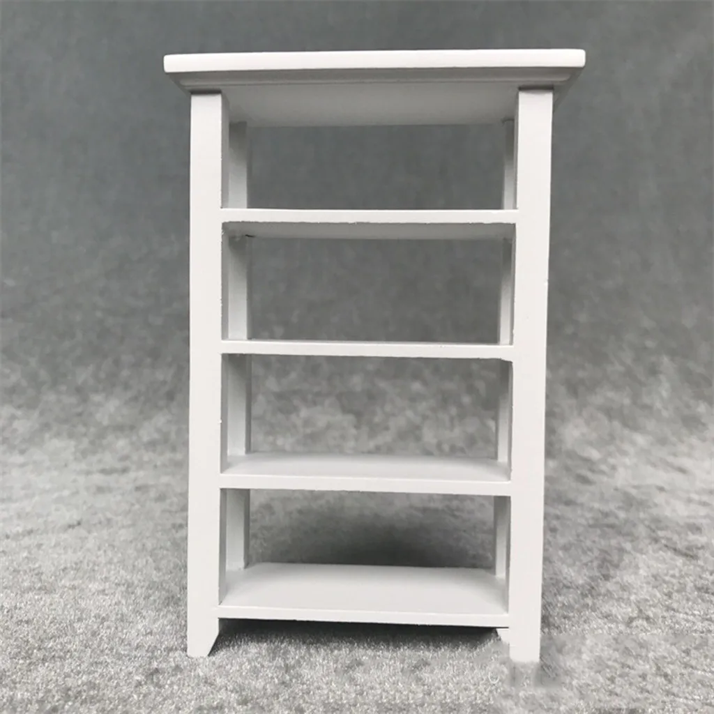 

Dollhouse 1:12 Miniature Furniture Wooden Four-Layer Shelf For Doll house Wood Bookshelf Furniture Toy Decorative Craft