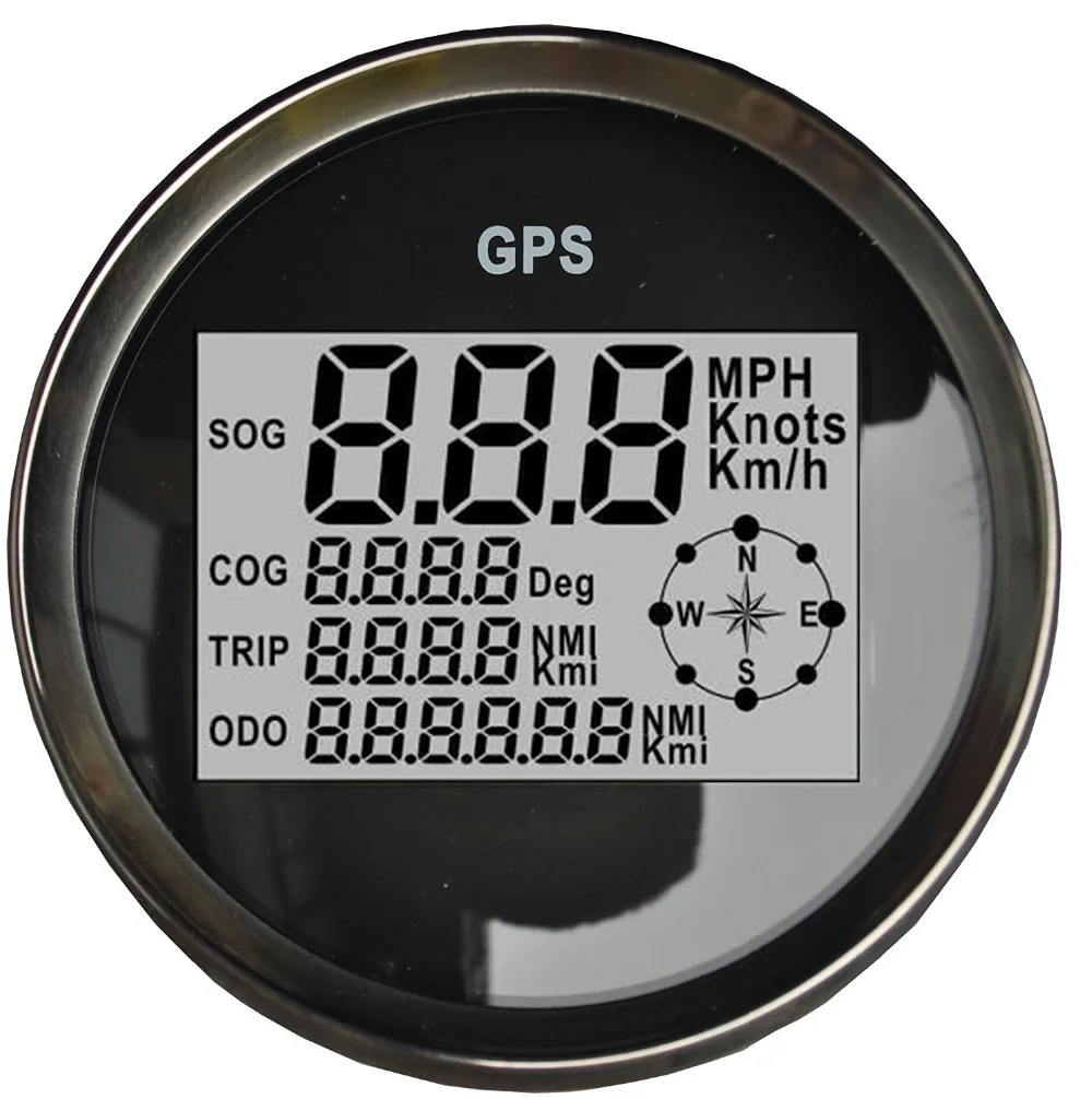 MPH KM/H GPS 12V 24V Цифровой SOG COG ODO счетчик для поездок на мотоцикле автомобиль грузовик